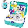 Activity-board - Tierarzt Spielset Hundesalon Haustier Einstellen im Koffer Kleiner Rucksack Rollenspiel Spielzeug, One Size, Blau