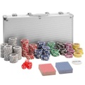 TecTake, Pokerset inkl. Aluminiumkoffer Silber