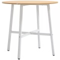 Northio - Esszimmertisch Küchentisch für 4 Personen, moderner Wohnzimmertisch aus Stahl & Naturholz, 80x80x76 cm für Esszimmer & Küche, 80cm