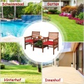 Northix - Gartenbank-Set mit Kissen, One Size