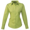 Popeline Bluse Arbeitshemd, Langärmlig Damen Limone 32