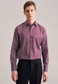 Business Hemd Shaped Fit Extra Langer Arm Druck Herren Rot Bunt 46