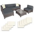 TecTake, Rattan Lounge mit Aluminiumgestell inkl. Bezüge in 2 Farben Rattan Lounge mit Aluminiumgestell inkl. Bezüge in 2 Farben