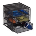 B2X - Schreibtisch-Organizer aus Metall mit 3 Fächern, 17X22CM