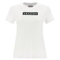 Weisses T-shirt Aus Viskose-jersey Mit Camouflage-hintergrundaufdruck Damen Weiss L