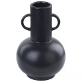 Beliani Blumenvase Porzellan schwarz 26 cm PEREA Vase