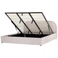 Beliani - Bett mit Stauraum aus Chenillegewebe Modern QUILLIEN, 180x200 cm, Perle