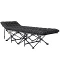 Northio - Campingbett klappbar Klappbett Feldbett mit Seitentasche Matratze Rutschfest Gästebett bis 150 kg belastbar Outdoor Oxford Schwarz 190 x 67 x 37 cm |, 190cm