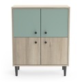 Calicosy, Kleines Sideboard Mit 4 Türen In Holzoptik - Arty Unisex Braun ONE SIZE