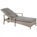 Beliani, Gartenliege Rattan grau Auflage grau VAS