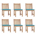 vidaXL Gartenstühle 6 Stk. mit Kissen Massivholz Teak
