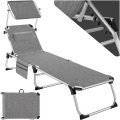 Sonnenliege mit Aluminiumgestell, stufenlos verstellbares Sonnendach Sonnenliege mit Aluminiumgestell, stufenlos verstellbares Sonnendach