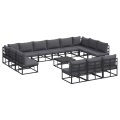 VidaXL - Outdoor-sofa aluminium, One Size, Schwarz