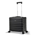 Eminent Gold, Eminent Gold - Athens Pilotenkoffer Schwarzes Aluminium 4 Rollen, 45cm, Schwarz