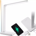 Tectake - Schreibtischlampe Novaly, LED, dimmbar, klappbar, 5W, Weiss