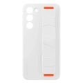 Samsung - Galaxy S23 5G Silikon Grip Cover Hülle (EF-GS911TWEGWW) - Weiss / Orange