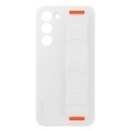 Samsung - Galaxy S23 5G Silikon Grip Cover Hülle (EF-GS911TWEGWW) - Weiss / Orange