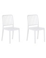 Beliani Gartenstuhl Kunststoff weiss 2er Set SERSALE