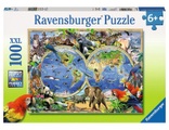 Ravensburger Verlag Puzzle TIERISCH UM DIE WELT 100-teilig