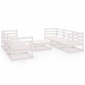 vidaXL 7-tlg. Garten-Lounge-Set Weiß Kiefer Massivholz