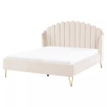 Bett mit Lattenrost aus Samtstoff Retro AMBILLOU Bett mit Lattenrost aus Samtstoff Retro AMBILLOU