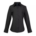 Popelinebluse Bluse Arbeitshemd, Langärmlig Damen Schwarz 44