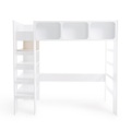 Hochbett Néo Duplex Mit Lattenrost Und Schreibtisch Unisex Weiss 90X190CM