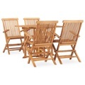 vidaXL 5-tlg. Garten-Essgruppe Klappbar Massivholz Teak