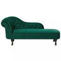 Beliani Chaiselongue Samtstoff grün linksseitig NIMES