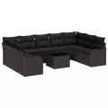 VidaXL - Garten-sofa poly-rattan, One Size, Schwarz