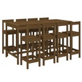 vidaXL 9-tlg. Gartenbar-Set Honigbraun Massivholz Kiefer