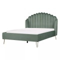 Bett mit Lattenrost aus Samtstoff Retro AMBILLOU Bett mit Lattenrost aus Samtstoff Retro AMBILLOU