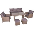Gartenlounge Sevilla (6-er Set) Unisex Braun ONE SIZE