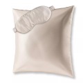 Ailoria - Kopfkissenbezug (80 x 80 cm) und Schlafmaske aus Seide - Beige
