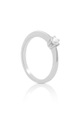 MUAU Schmuck, Solitaire Ring Diamant 0.20ct. Weissgold 750 Damen Silber 50