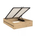 Bett mit Bettkasten - 140 x 190 cm - Holzfarben & Schwarz - LUDARO Bett mit Bettkasten - 140 x 190 cm - Holzfarben & Schwarz - LUDARO