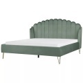 Bett mit Lattenrost aus Samtstoff Retro AMBILLOU Bett mit Lattenrost aus Samtstoff Retro AMBILLOU