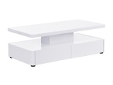Vente-unique, Couchtisch Mit 2 Schubladen & Led-beleuchtung Aus Mdf - Weiß Lackiert - Alyson Unisex Weiss ONE SIZE