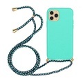 iPhone 12 / 12 Pro - Hülle mit Umhängeband türkis