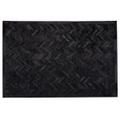 Beliani Teppich Leder schwarz 160 x 230 cm BELEVI