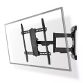 Nedis - Vollbewegliche-TV-Wandhalterung | 43 - 100 | maximal unterstützes Bildschirmgewicht: 70 kg | kippbar | drehbar | Minimaler Wandabstand: 70 mm | Maximaler Wandabstand: 800 mm | 3 Drehpunkt(e) | Stahl | Schwarz, One Size