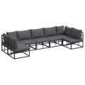 VidaXL - Garten-sofa aluminium, One Size, Schwarz