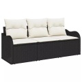 VidaXL - Outdoor-sofa poly-rattan, One Size, Schwarz