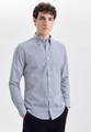 seidensticker Businesshemd »Slim«, Slim Langarm Button-Down-Kragen Druck