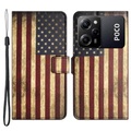 Xiaomi Poco X5 Pro - Leder Etui Hülle USA Amerika Flagge