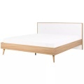 Beliani Bett heller Holzfarbton/weiss 180 x 200 cm SERRIS
