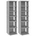 vidaXL, vidaXL Schuhregale 2 Stk. Grau Sonoma 27,5x27x102 cm Holzwerkstoff