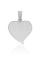 MUAU Schmuck, Anhänger Gravurplatte Herzförmig Weissgold 750, 19x15mm Damen ONE SIZE
