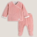 Set Aus Wickeljacke Und Hose Mit Fuss Unisex Rosa 0-3M