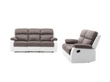 Vente-unique, Couchgarnitur mit Relaxfunktion 3+2 TOLZANO Microfaser Kunstleder Couchgarnitur mit Relaxfunktion 3+2 TOLZANO Microfaser Kunstleder